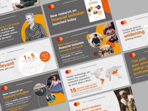 A thought leadership presentation design in social cards.